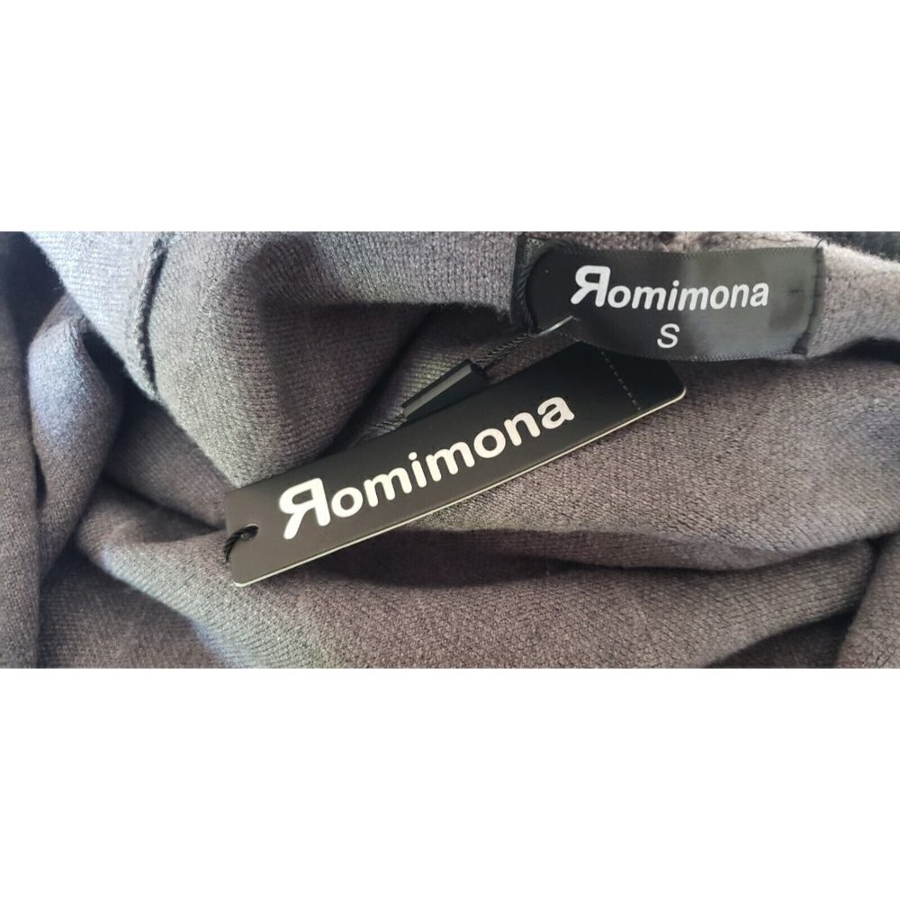 NWT ROMIMONA WOMEN'S BLACK GREY ZIPPER CLOSURE SWEATER TOP CARDIGAN SMALL - Picture 9 of 10